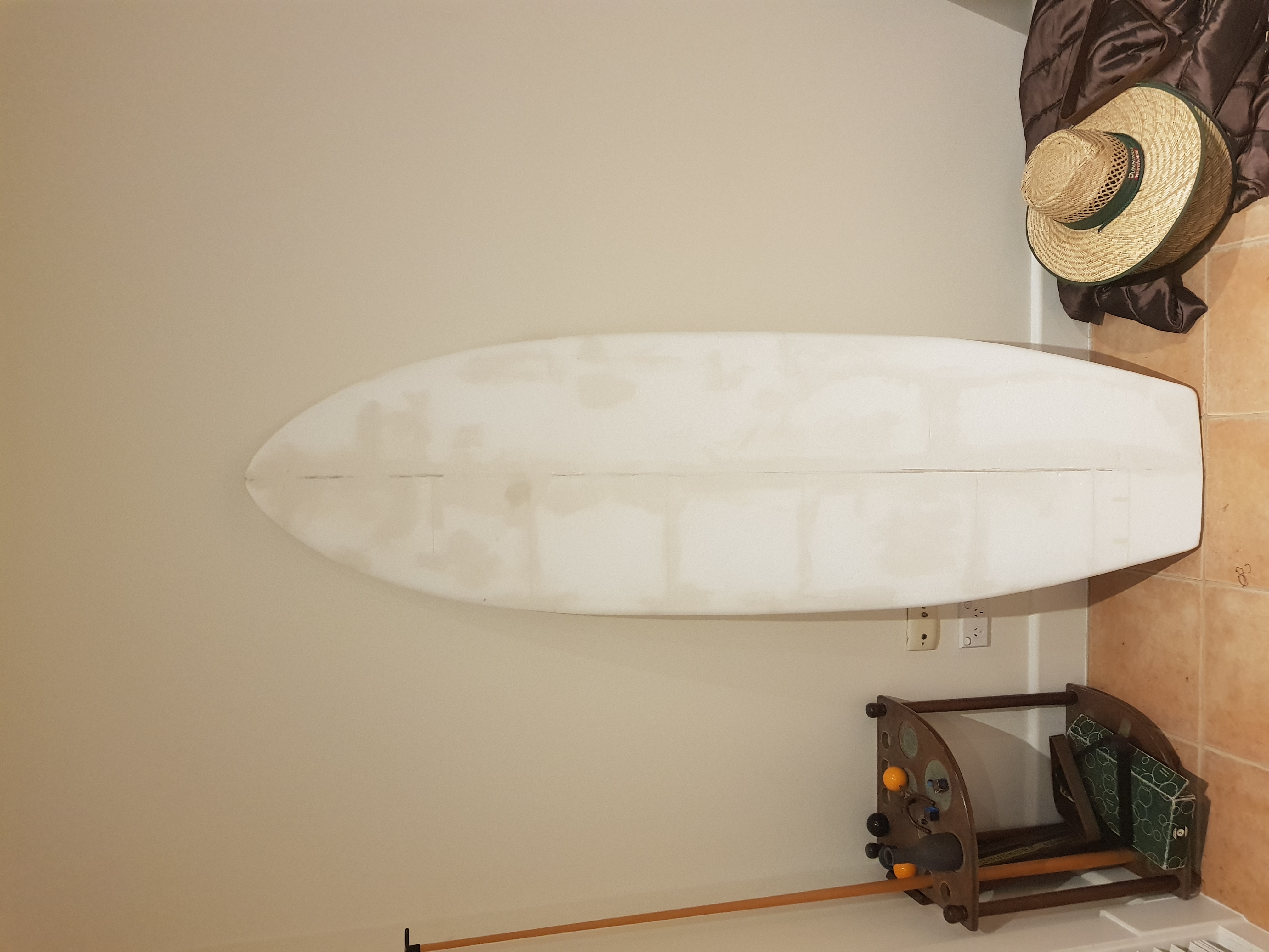 recycled polystyrene surfboard/first surfboard build Swaylocks